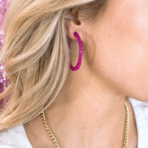 Barbie Pink Fuchsia Hoop Earrings